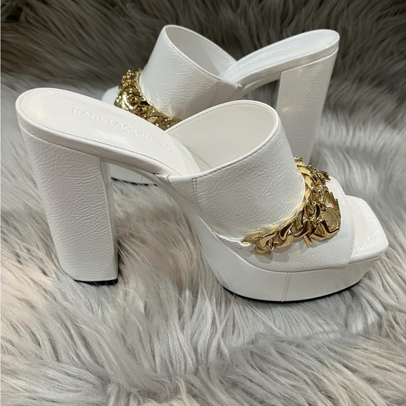 Karl Lagerfeld Leather Slip-On with Gold Charms - Haisley Patent - Heels - Picture 7 of 7